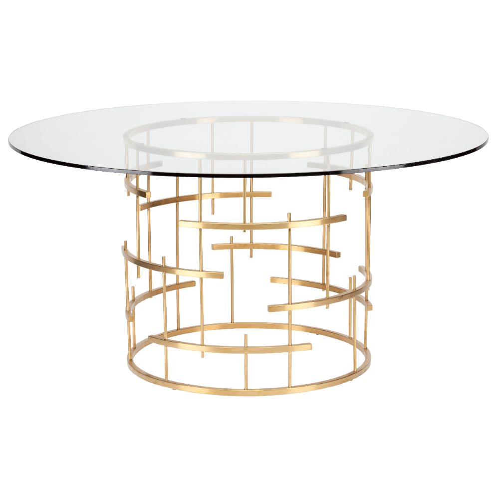 Nuevo HGSX216 ROUND TIFFANY DINING TABLE in GOLD